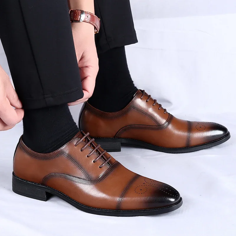 Zapatos Bullock De Cuero Para Hombres Zapatos Planos Comercio Zapatos Oxford De Alta Calidad Zapatos De Trabajo Zapatos Atados