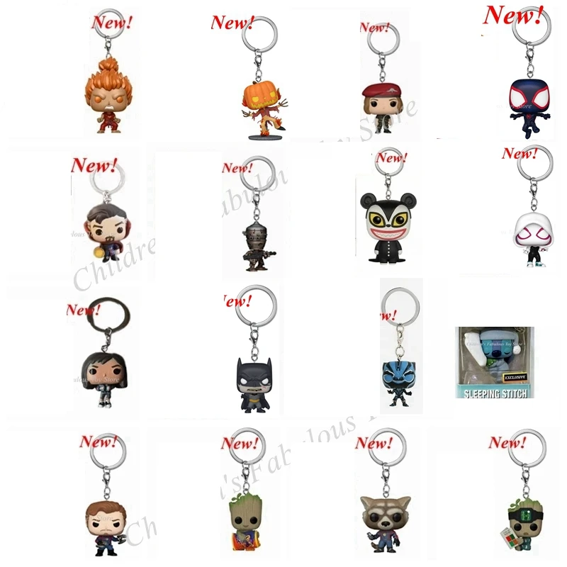 Nuovi 38 Stili Portachiavi Funko Stitch Strange Chavez Pumpkin King Groot Vampire Teddy Ig-11 Action Figure Model Toys For Gifts