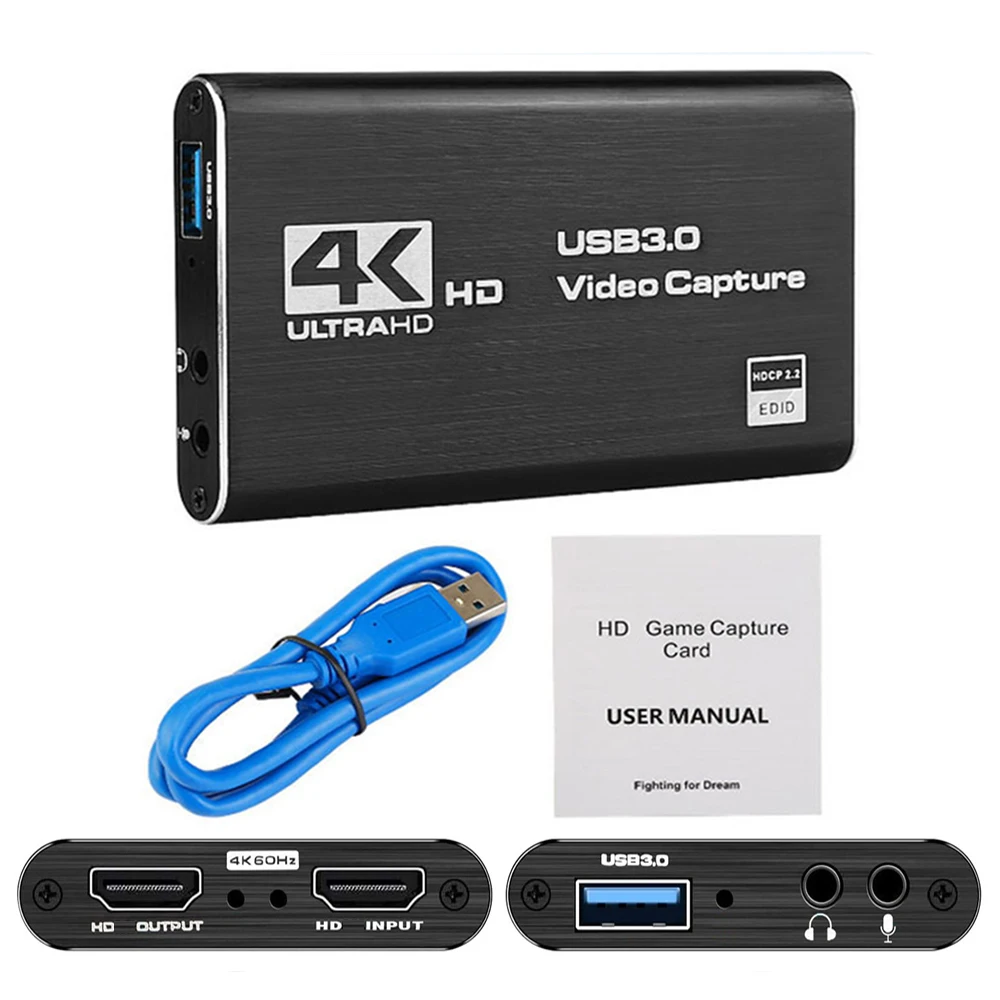 Scheda Di Acquisizione Video Nku 4K 1080P 60Hz Con Loop Out Per Pc Portatile Desktop Xbox Gaming Live Streaming Meeting Registratore Usb 3.0 Hd