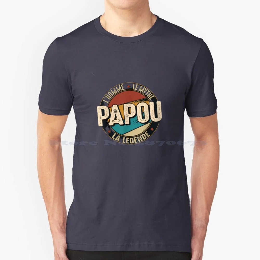 Homme Cadeau Papou L'Homme Le Mythe La Levende T Shirt 100% Cotone Tee Nonno Festa Del Papà Lhomme Le Mythe La Levende Funny