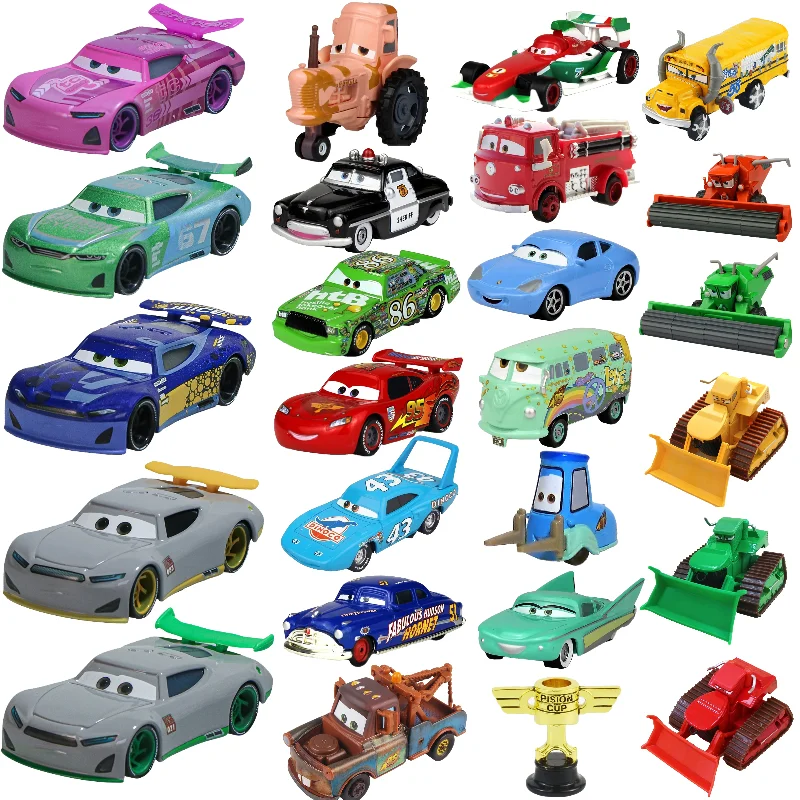 Disney Pixar Cars Metal Diecast Car Toy Cow Tractor Sheriff Chick Hicks Lightning Mcqueen Hudson Regalo Di Compleanno Giocattoli Per Bambini Per Ragaz