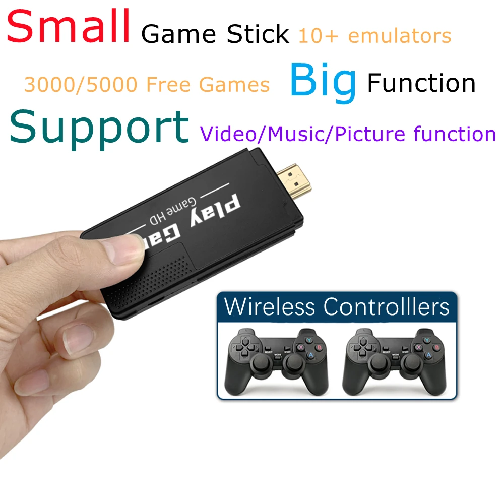 3000 Giochi Gratuiti Per Ps1 Snes Ps Emulator Console Retrò 32Gb Game Stick 4K Tv Console Per Videogiochi Con Due Gamepad Wireless