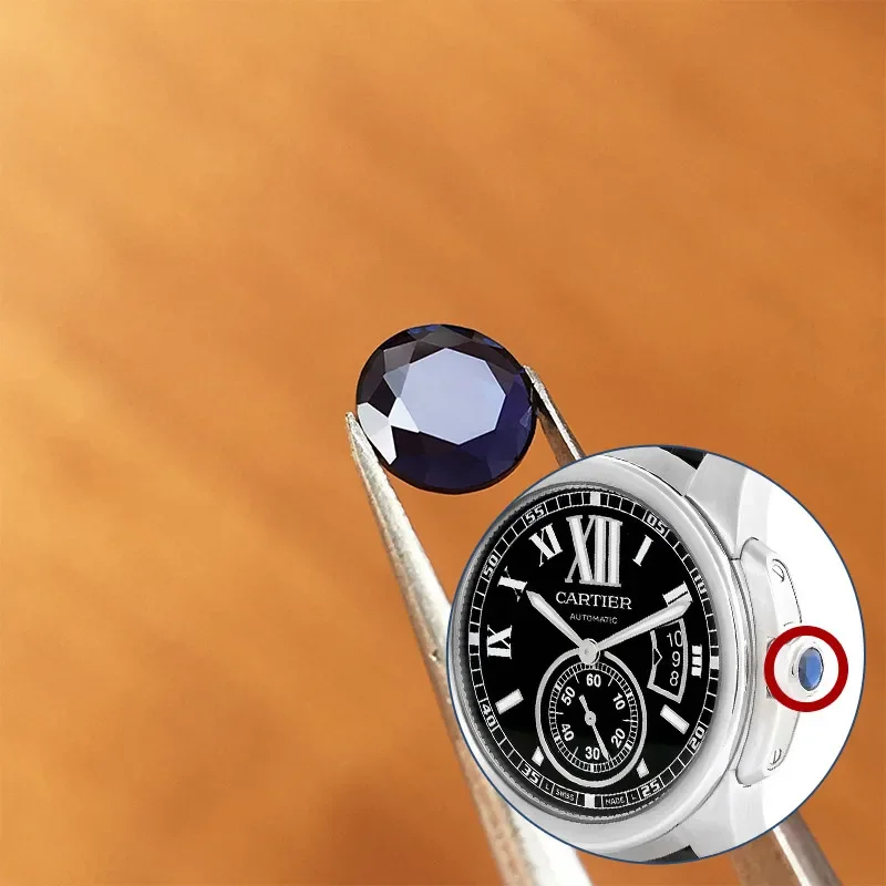 Orologio Corona Blu Zaffiro Cristallo Per Orologio Automatico Cartier Caliber De Cartier 42Mm