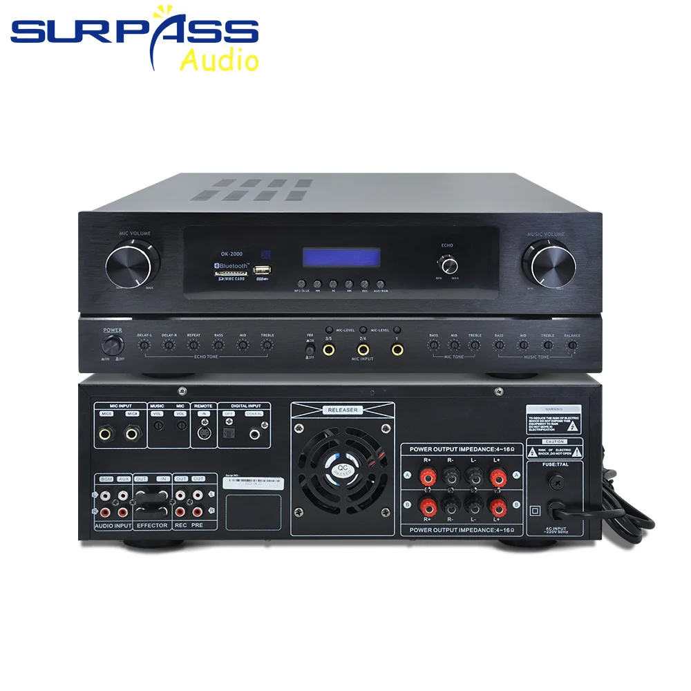 Home Hifi Amplificatore 300W Wireless Bluetooth Amplificatori Audio Telecomando Per Karaoke Party Theatre Sistema Di Musica Di Sottofondo