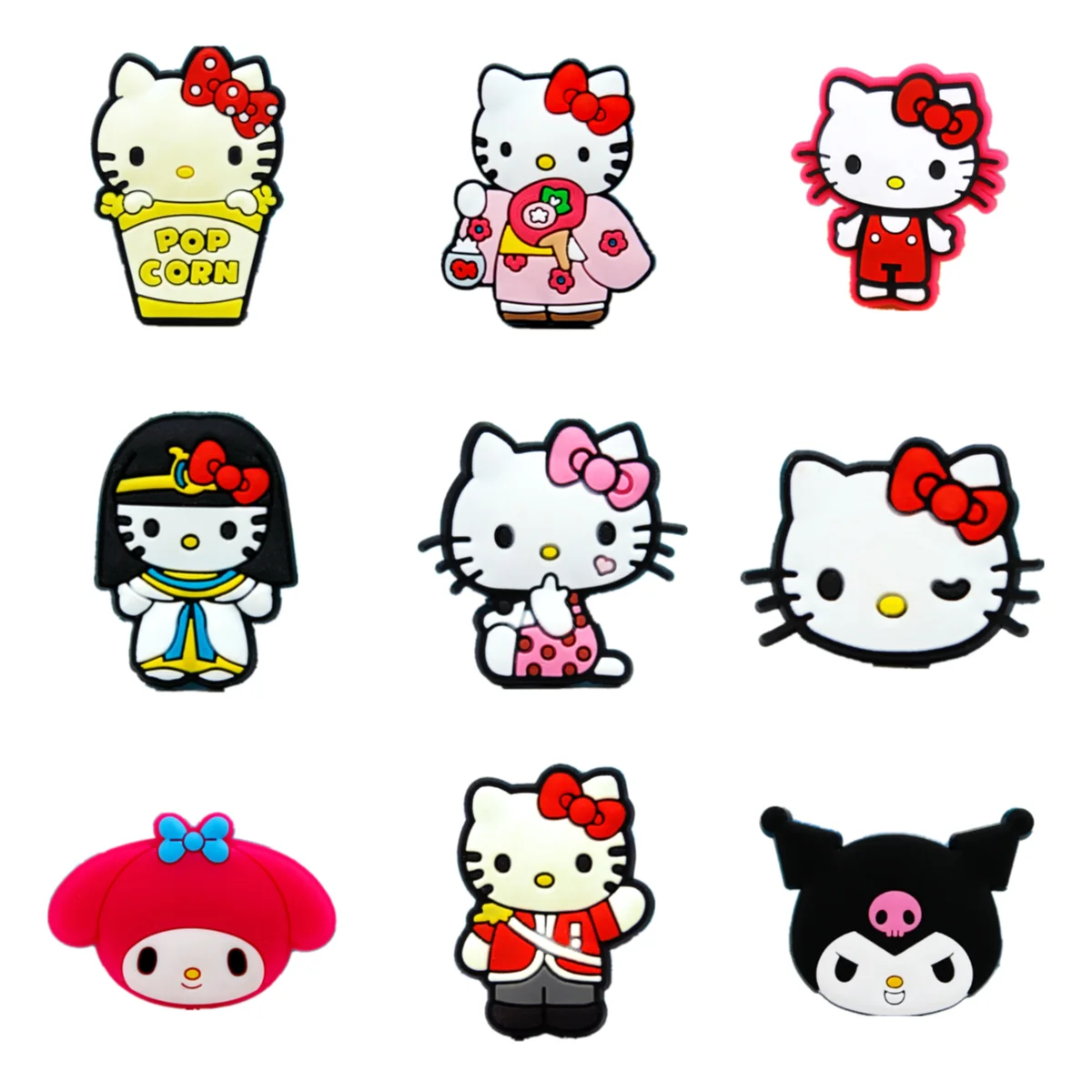Scarpe Charm Per Croc Pins Hello Kitty Charms Decorazione Ragazze Pack Pink Sanrio Melody Kuromi Accessori Scarpa Cinnamoroll Donna