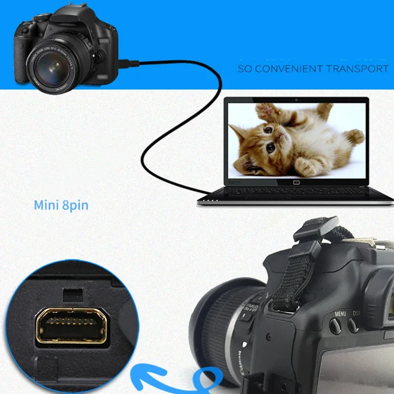 1/1.5M 8 Pin Uc-E6 Cavo Dati Usb Per Fotocamera Per Muslimah Dmc-Fs15 Dmc-Fs20 Dmc-Fs25 Dmc-Fs3 Dmc-Fs5 Canon Legria Hf R4