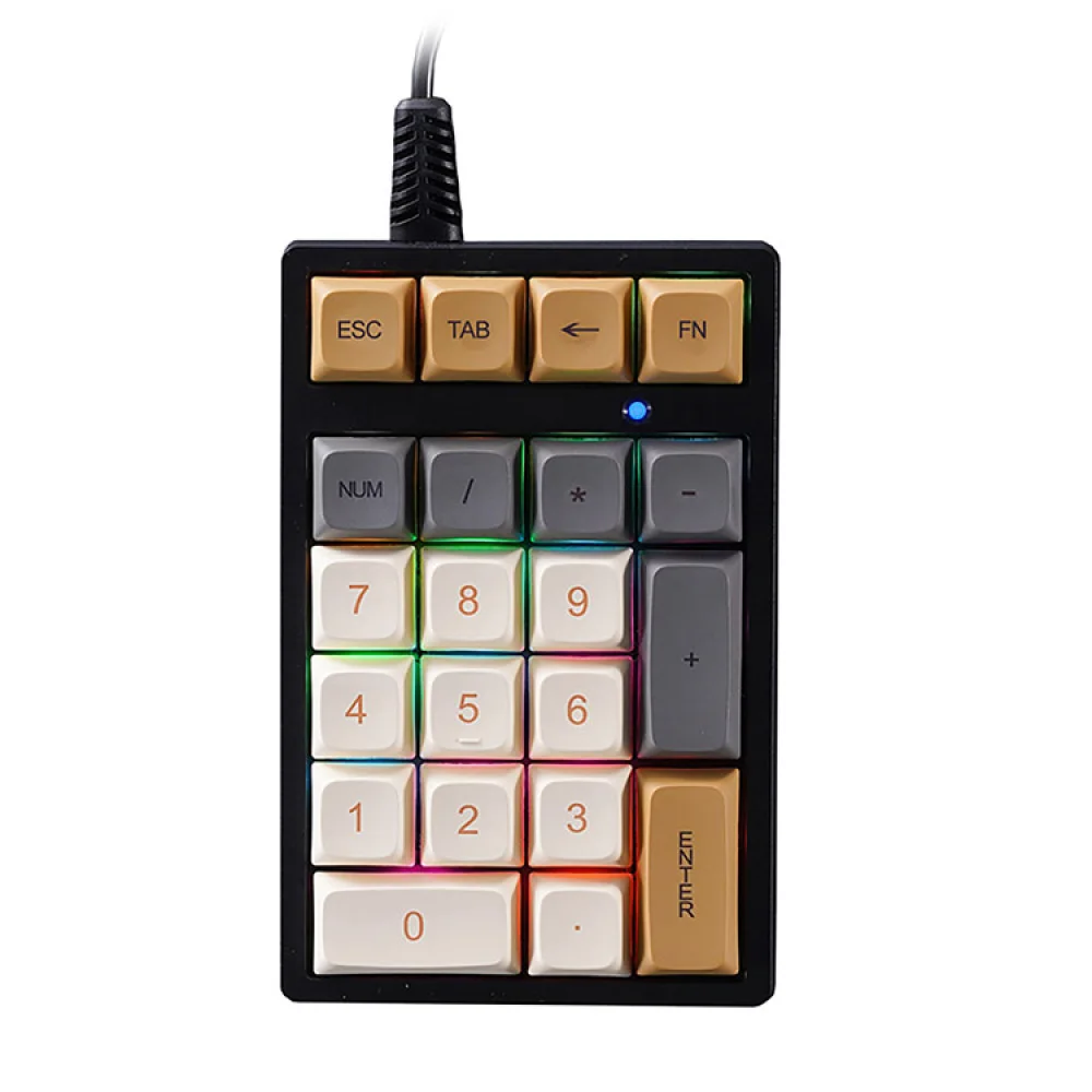Tastiera Usb Mini Tastiera Meccanica Numerica Tastiera Retroilluminata Rgb A 21 Tasti Per Pc Laptop