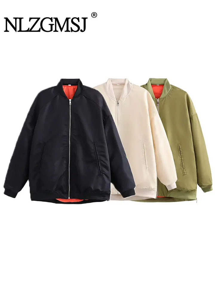 Muslimex Traf 2023 Primavera Giacca Calda Donna Capispalla Con Cerniera Bomber Giacca Cappotto Donna Addensare Cappotto Top Donna