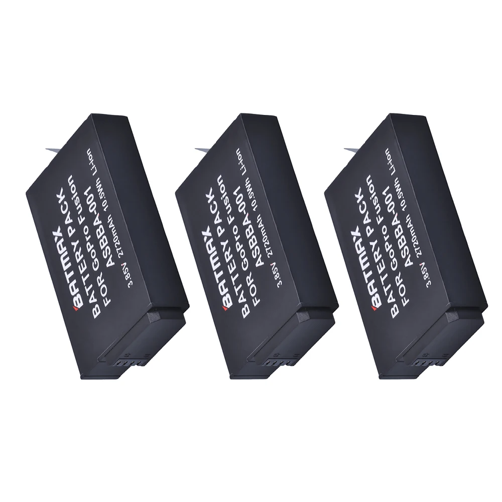 Per 3 Pz 2720Mah 3.85V Gopro Fusion 360 Gradi Sport Action Camera Batterie Batterie E Gopro Asbba-001 Batteria Gopro Fusion
