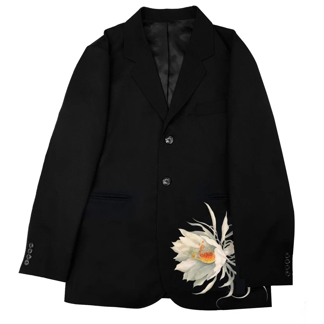 Yohji Camicia Nera Yamamoto Suit Epiphyllum Monopetto Bavero Giacca Casual Giacca Trend Blazer