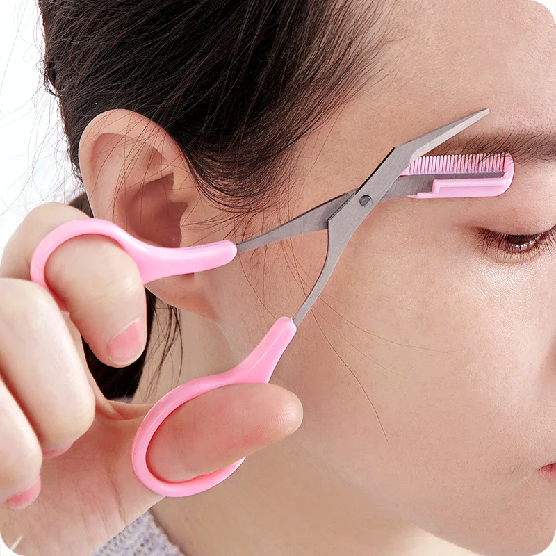 Prodotti Per Il Trucco Del Rifinitore Per Sopracciglia Sicuri Forbici Per Sopracciglia In Acciaio Inossidabile Con Pettine Rasoio Per La Depilazione S
