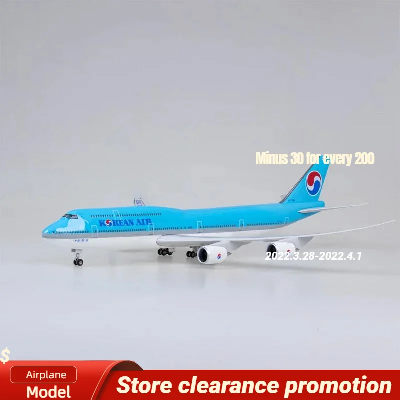 Nuovo 1/160 Aereo Coreano Air 747 B747-8 Airliner Civile Modello Led Light Landing Gear 47Cm Modello Di Aereo Regali Display