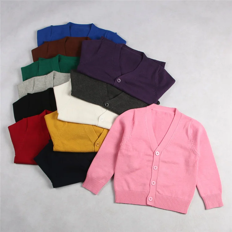 Maglione Cardigan Lavorato A Maglia Solido Primavera Autunno Bambino Abbigliamento Bambino Ragazzi Ragazze Casual Abbottonatura Maglioni Abbigliamento