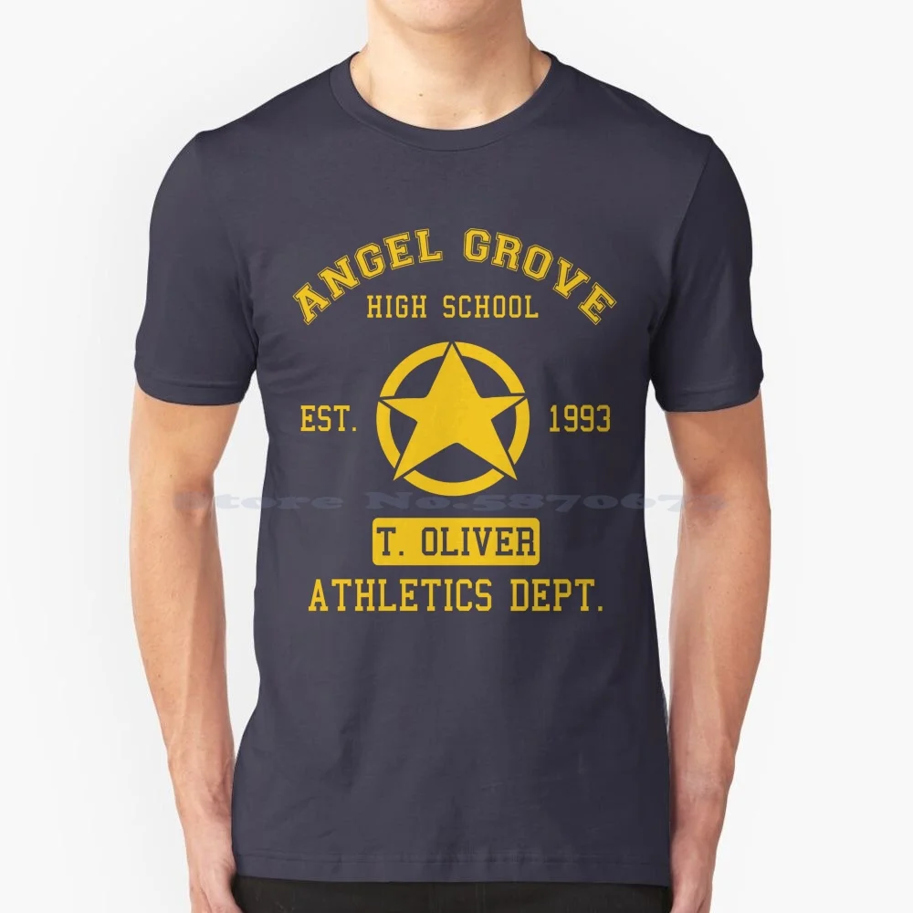 Red Zeo Team T Shirt 100% Cotone Tee Angel Grove Mmpr Red Zeo Ranger Oliver Athletic Retro Go 90S