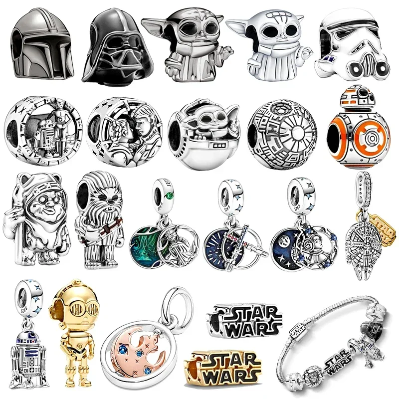 Nuova Vendita Disney The Mandalorian Charm Star Wars Beads Fits Original Pandora Woman Bracciale Star Wars Plata De Ley Gioielli Fai Da Te