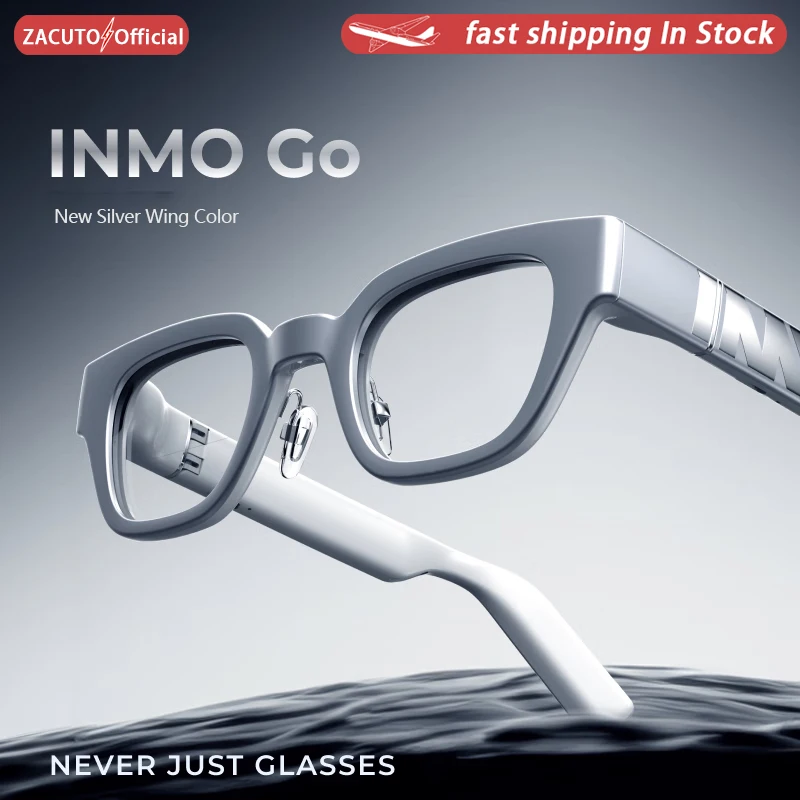 Inmo Go Silver Wing Version Smart Ar Glasses Wireless Ultra Light Ai Assistant Glasses Per Musica/Chiamata/Traduttore/Prompter