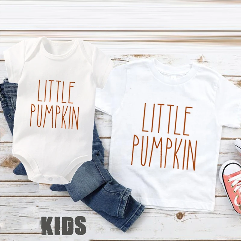 Little Pumpkin Baby Girl Clothes Cute Pumpkin Patch Kids T-Shirt Cute Thanksgiving Baby Clothes New Born 4-6Y Baby Boy