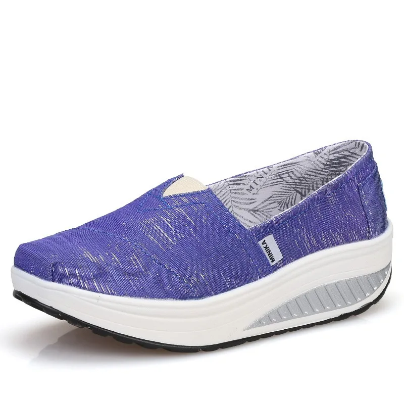 Scarpe Di Tela Viola Scarpe Da Donna All'Aperto Basse Con Tacco Inclinato A Dondolo Scarpe Da Ginnastica Con Plateau Scarpe Da Ginnastica Firmate Con 