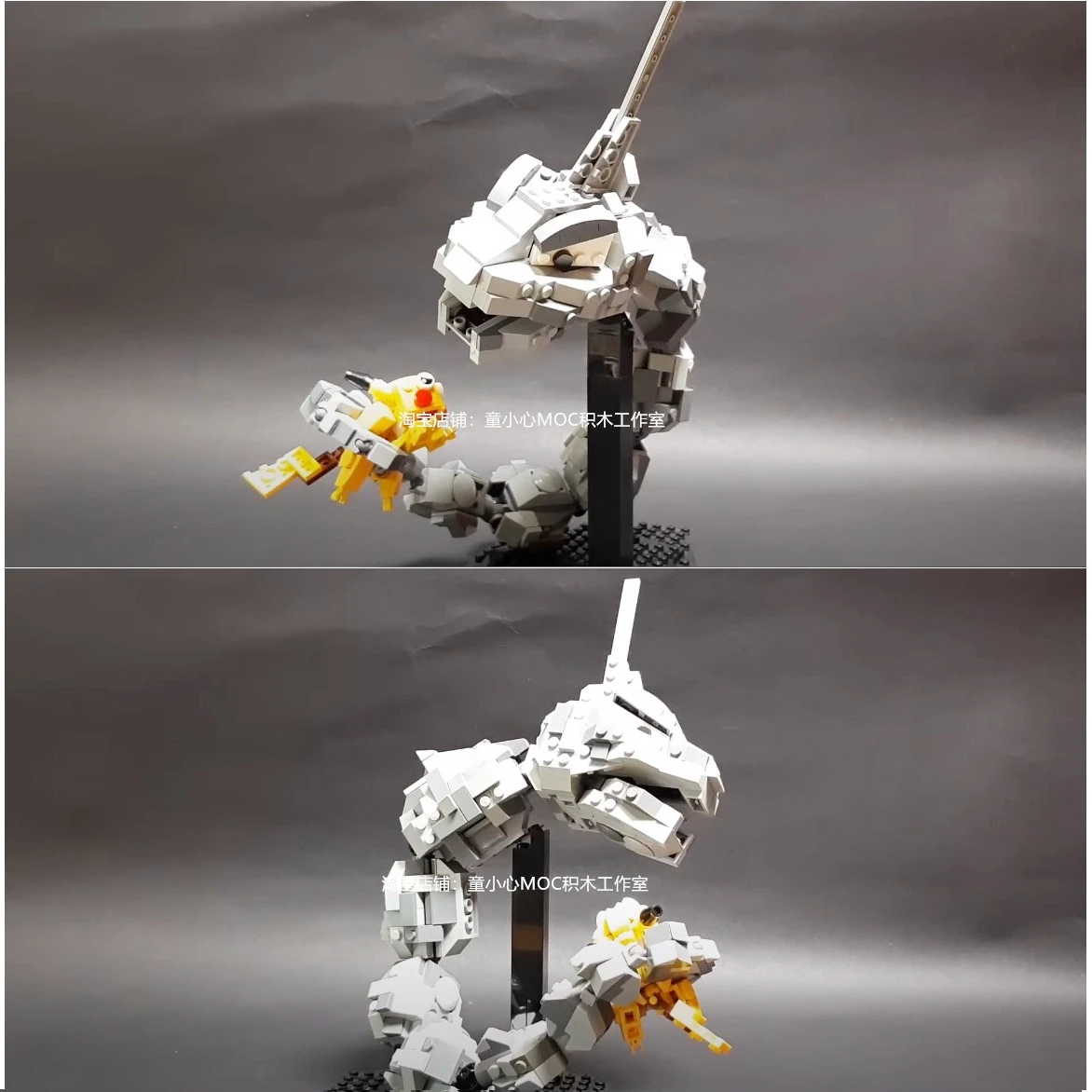 Plastica Big Pokemon Onix Con Pikachu Brickheadz Building Blocks Action Figure Toys