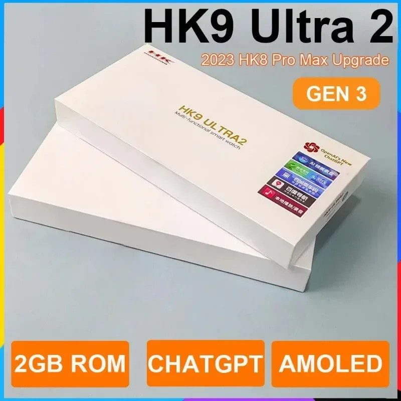 2024 Hk9 Ultra 2 Smartwatch Watch 9 Ultra2 Amoled 2Gb Storage Chatgpt Originale Reloj Smart Watch Per Uomo Pk Hello Watch