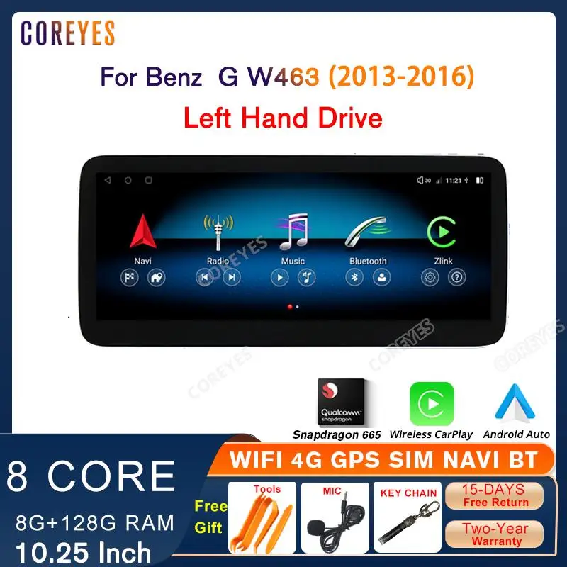 Coreyes 10.25 "Autoradio Per G Benz W463 2013-2016 Ntg 4.5 Carplay Stereo Multimedia Android Auto Touch Screen Snapdragon 665