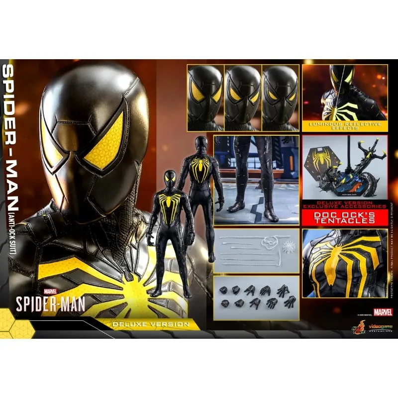 Original Hot Toys 1/6 Vgm44 Spider-Man Anti Ock Suit Ps4 Marvels Spider-Man Genuine Collectible Anime Figure Action Model Toys
