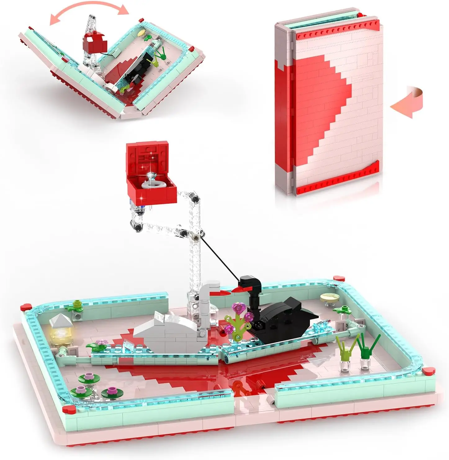 Xbricks Set Di Libri Pop-Up, Idee Regalo Di Compleanno Per L'Anniversario Carino Per Coppie Fidanzata Lei Adulti Bambini (533 Pezzi)