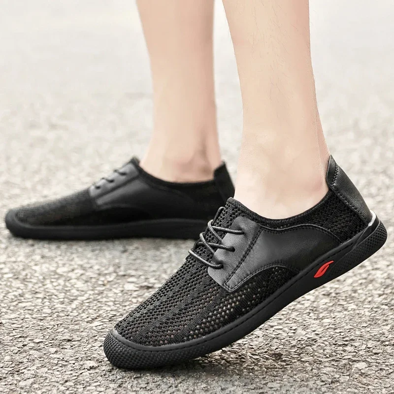 2023 Scarpe Da Uomo Di Alta Qualità Stringate Scarpe Vulcanizzate Da Uomo Primavera E Autunno Panno Netto Traspirante Scarpe Sportive Con Tacco Basso 