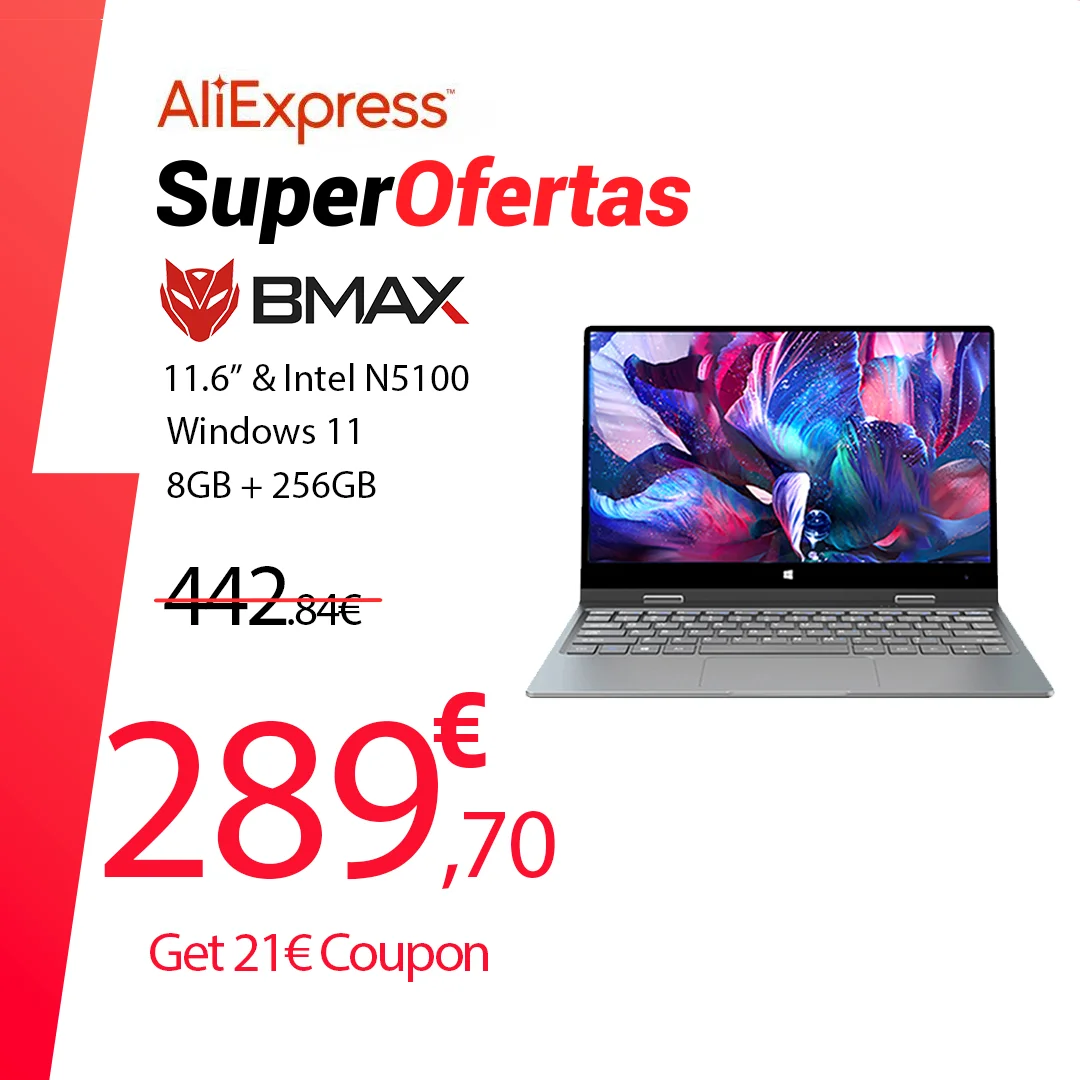 Bmax Y11 Plus Laptop 11.6 Pollici 8Gb Ram Ddr4 256Gb Ssd Full Metal Case Notebook Windows 11 Touchscreen A 360 Gradi Intel N5100