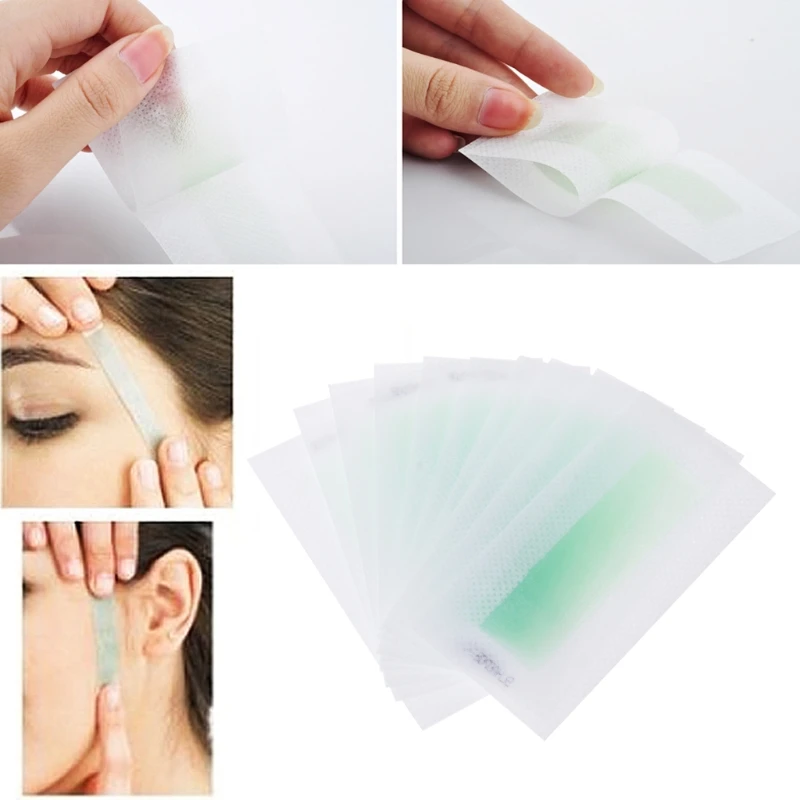 10X Epilatore Depilatorio Depilatore Strisce Di Cera Fredda Tampone Di Carta Per Viso Non Tessuto