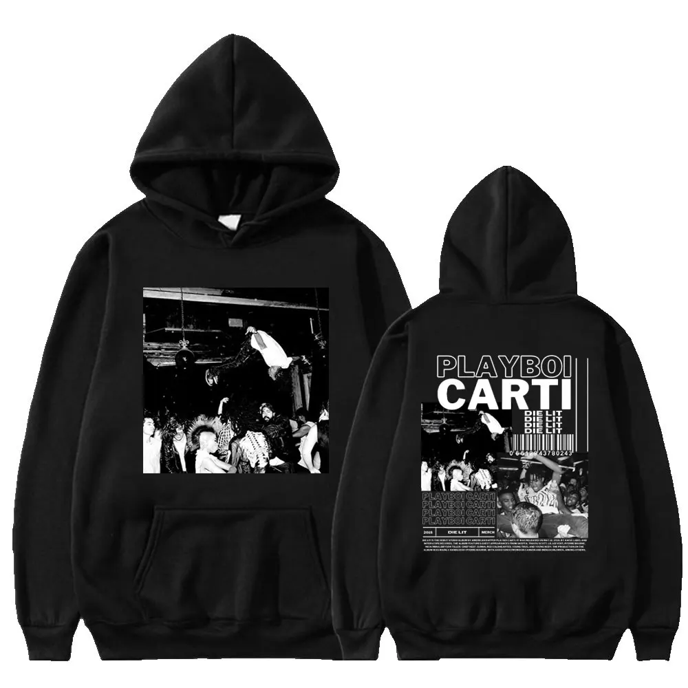 Rapper Playboi Carti Music Album Die Lit Felpe Uomo Donna Hip Hop Vintage Gothic Clothes Felpe In Pile Streetwear Felpa Con Cappuccio