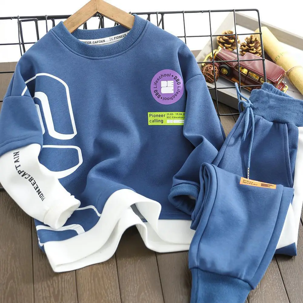 2023 Spring Fall Children Boy'S Clothing Set Teen Outfits Kids Boys Tracksuit Sportwear Clothes Suit 4 6 8 10 12 14 Years