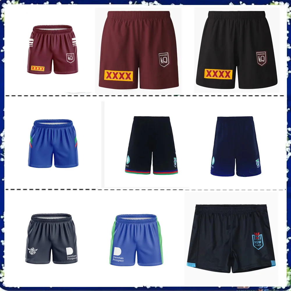 2024 Maroons Shorts Bulldogs Training Shorts Warriors Rugby Roosters Jersey Shorts Taglia S--5Xl