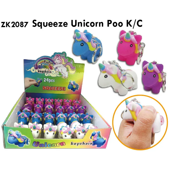 Llavero Para Apretar "Caca Unicornio" - Detalles Y Regalos Para Bodas, Hcizos, Comunaldo, Cumpleacros Y Fiestas.