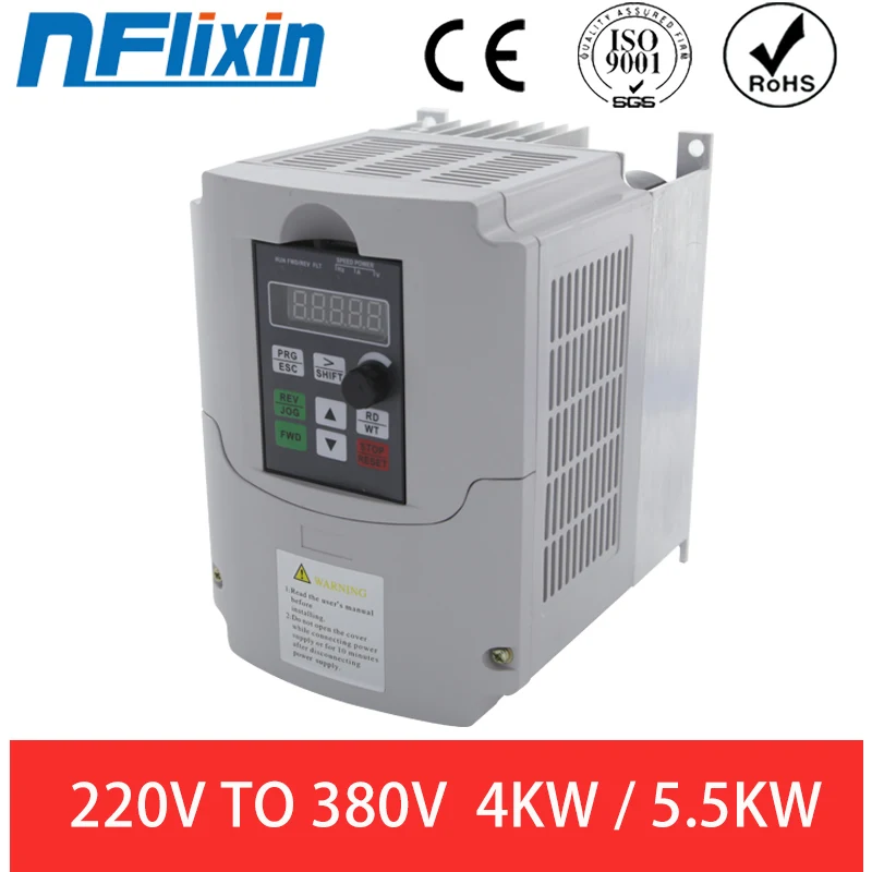 5.5 Kw / 4 Kw Inverter Di Frequenza Da 220V A 380V Ingresso 1 Fase 220V Uscita 3 Fase 380V Convertitore Di Frequenza