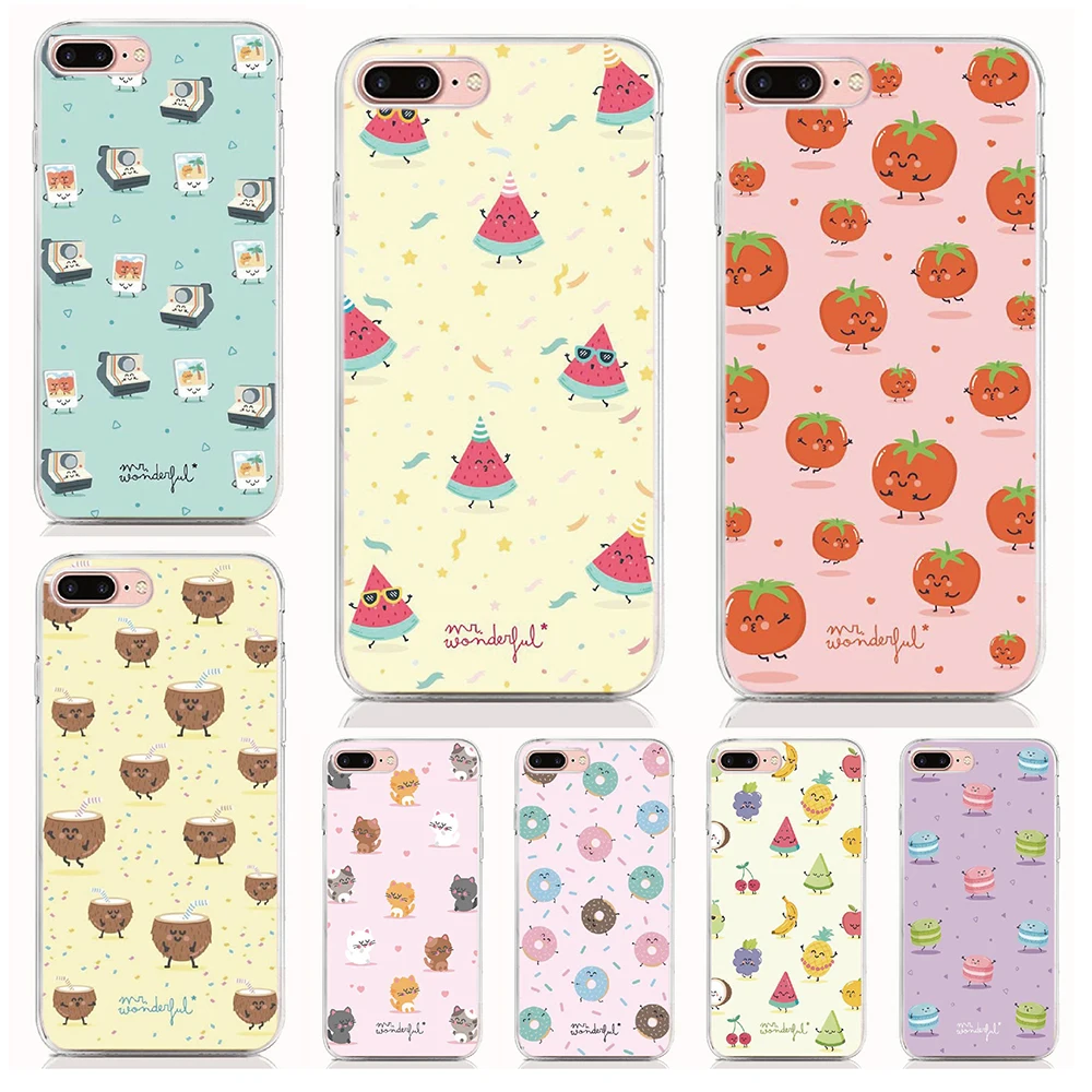 Custodia Per Bq Aquaris Vsmart Active 1 Joy 1 Plus X2 X Pro U2 Lite C V Vs X5 Plus E5 Soft Tpu Funny Fruit Phone Cover