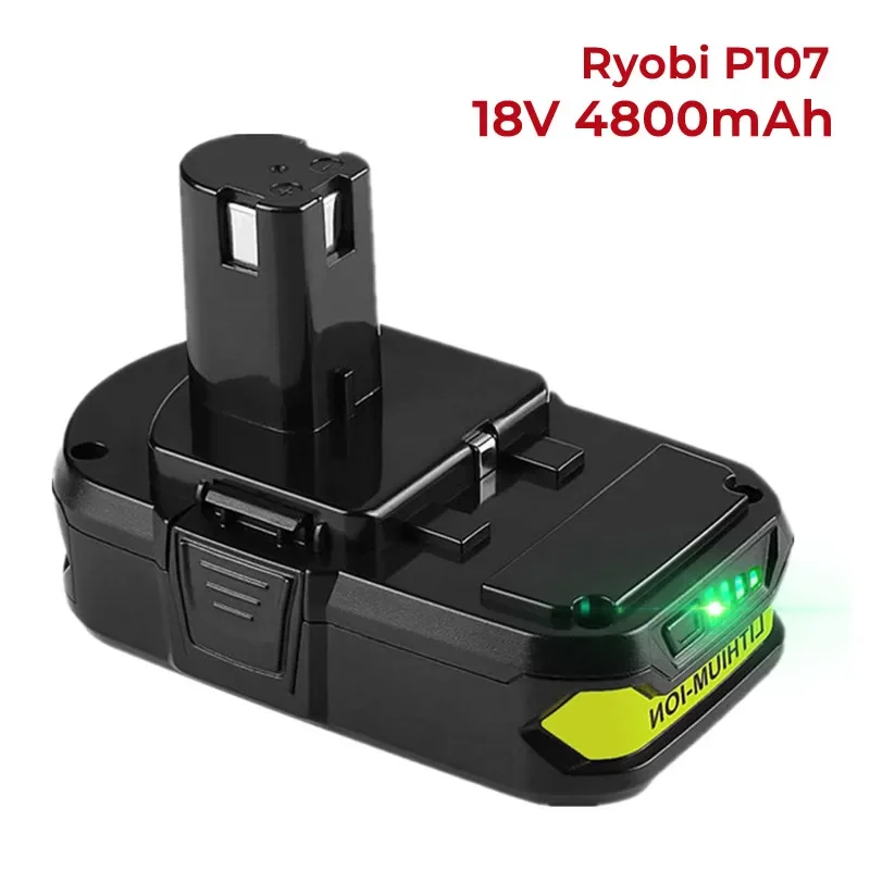 Verbesserte4,8 Ah Ersatz Ryobi 18 V Batterie Al Litio, Kompatibel Mit Ryobi 18 Volt One + Plus P107 P108 P102 P103 P104 P105 P109