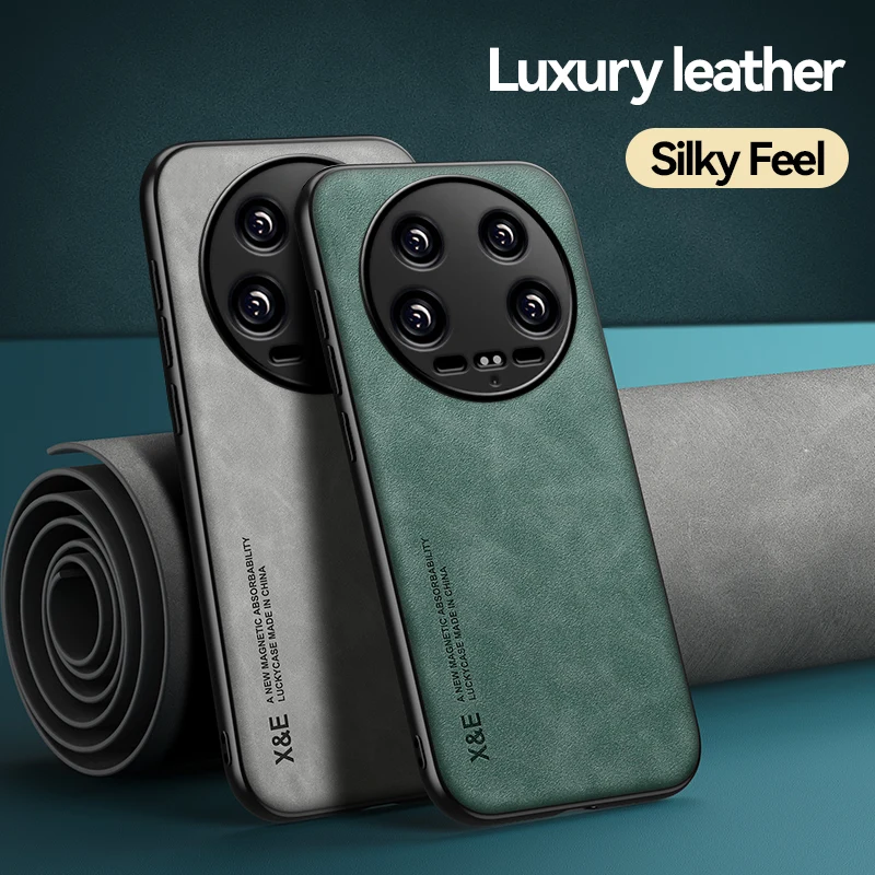 Per Xiaomi 14 Custodia Ultra Magnetica Cover In Pelle Opaca Xiaomi 14 Pro Camera Shell Antiurto Mobile Fundas Xiaomi 14 14 Pro Ultra