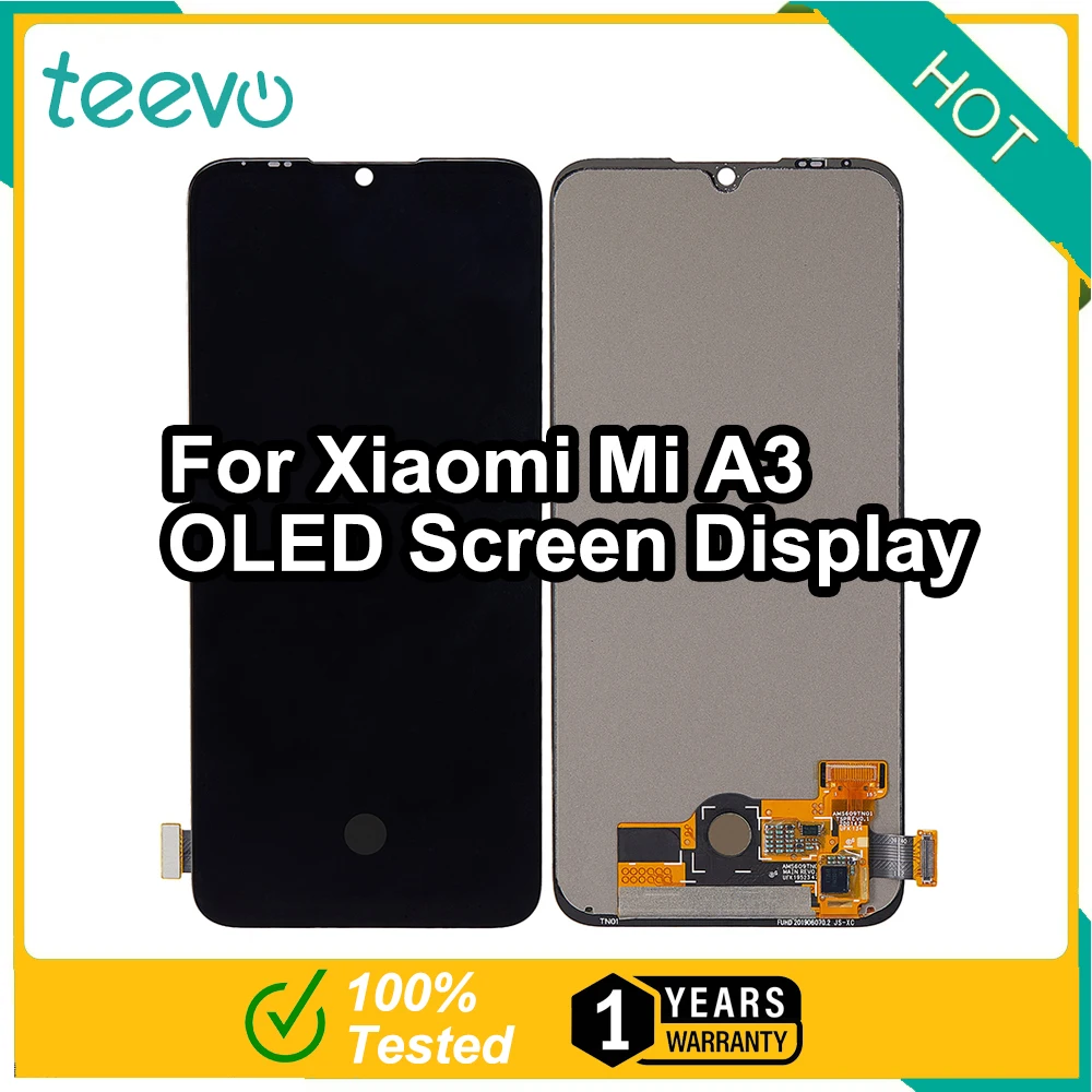 Teevo Lcd Per Xiaomi Mi A3 Display Oled E Digitalizzatore Touch Screen Nero