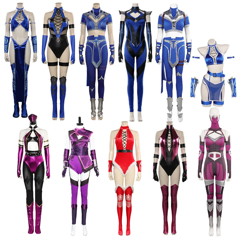 Mortal Cos Kombat Kitana Mileena Costume Cosplay Femminile Roleplay Top Pantaloni Ragazze Fantasia Halloween Carnevale Travestimento Tuta