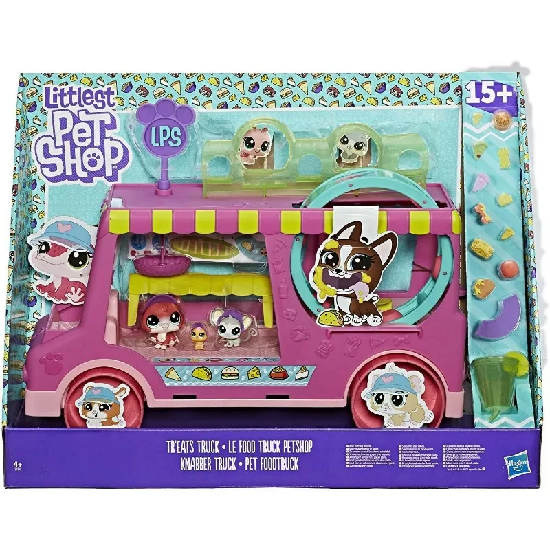 Y Little Pet Shop Figure Cat Gog Model Knabber Truck Foodtruck Polli Ginny Junebug Elvy Wheated Upesi Dance Collection Toy