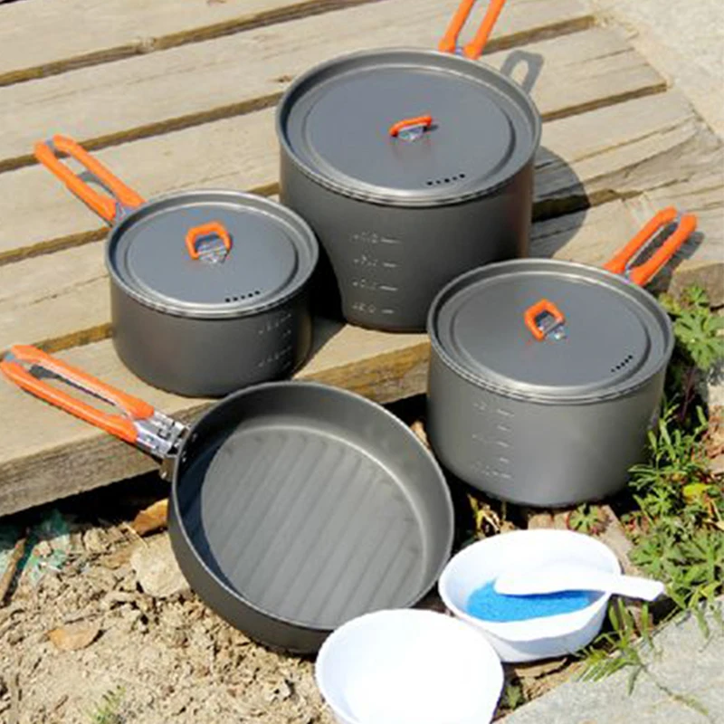 3-5 Persone Fire Maple Cooking Set Pot Frypan Outdoor Camping Equipmen Pentole Da Picnic In Lega Di Alluminio 8 Pezzi/Kit Feast-5