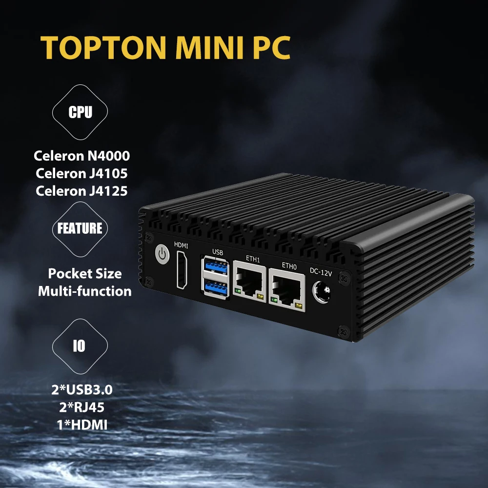 Super Cheap Pfsense Firewall J4125 J4105 2Xintel I226 2.5G Lan Industrial Fanless Mini Pc Hdmi Aes-Ni Opnsense Pocket Computer