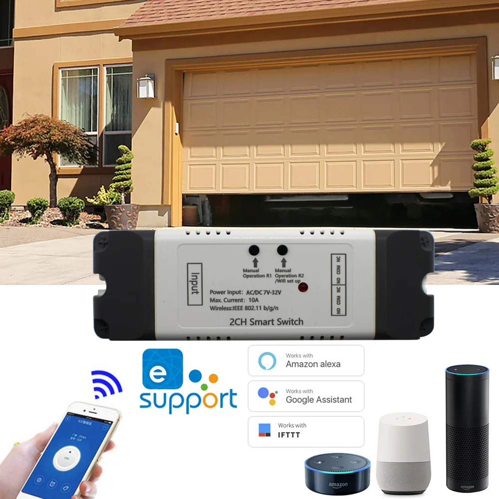 Alexa Echo Ewelink App Controckeur De Porte De Garage Universel Intelligent Ouvre-Porte De Garage Google Home