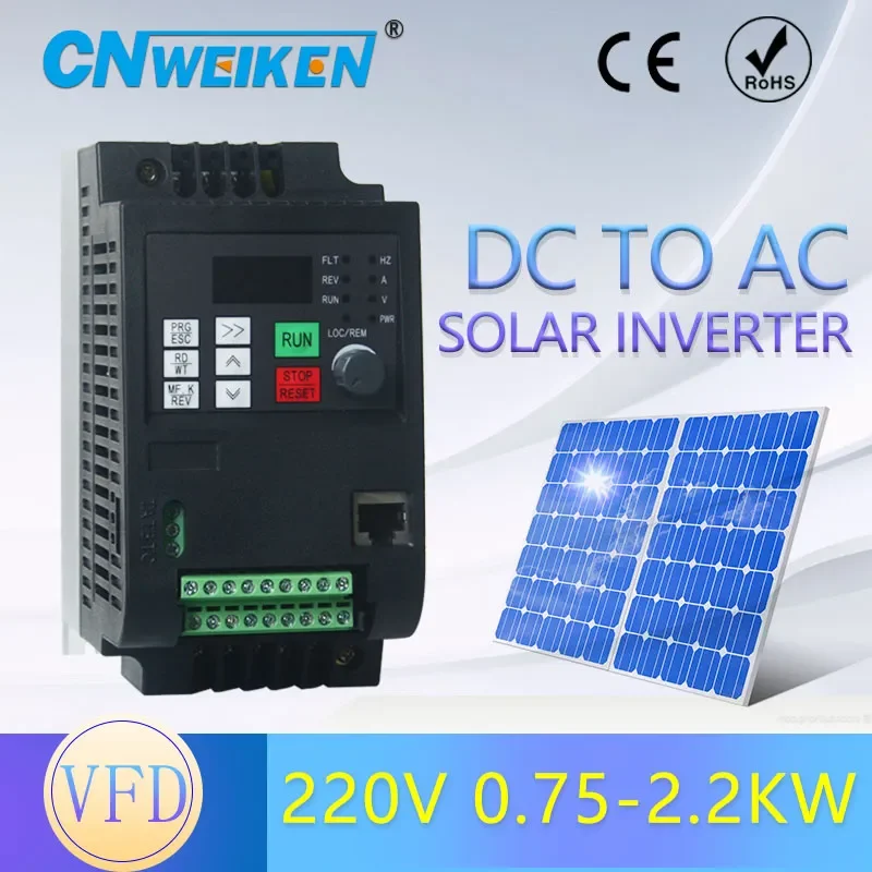 Convertitore Di Frequenza Solare 220V/380V 2.2Kw Ingresso Cc A Ac 3P 220V 3P 380V Motore Di Uscita Trifase Inverter Mppt