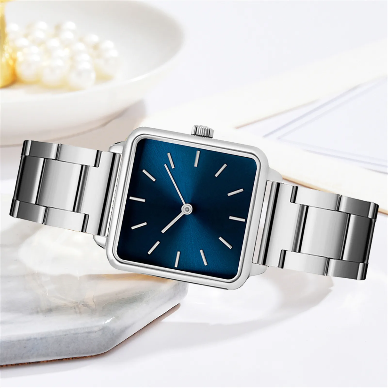 Orologi Al Quarzo Per Donna Orologi Con Cinturino In Pelle Orologio Da Cintura Quadrato Femminile Moda Mujeres Zegarek Damski Muslimatexmuslimah
