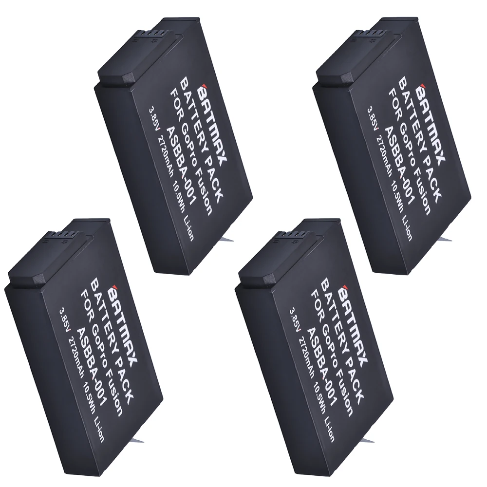 Per 4 Pezzi 2720Mah 3.85V Gopro Fusion 360 Gradi Sport Action Camera Batterie Batterie E Gopro Asbba-001 Batteria Gopro Fusion