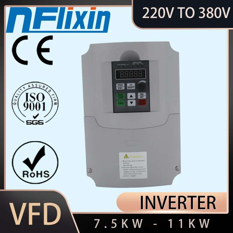 Inverter Di Frequenza Da 7,5Kw/11 Kw Da 220V A 380V Ingresso 1 Fase 220V Uscita Trifase 380V Nflixin