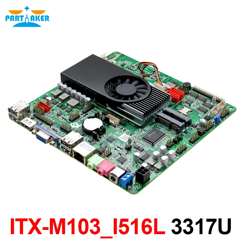 Partaker Sottile Mini Itx Mainboard Itx-M103_I316L I3 3217U Mini Fanless Itx Scheda Madre Con 6 Com