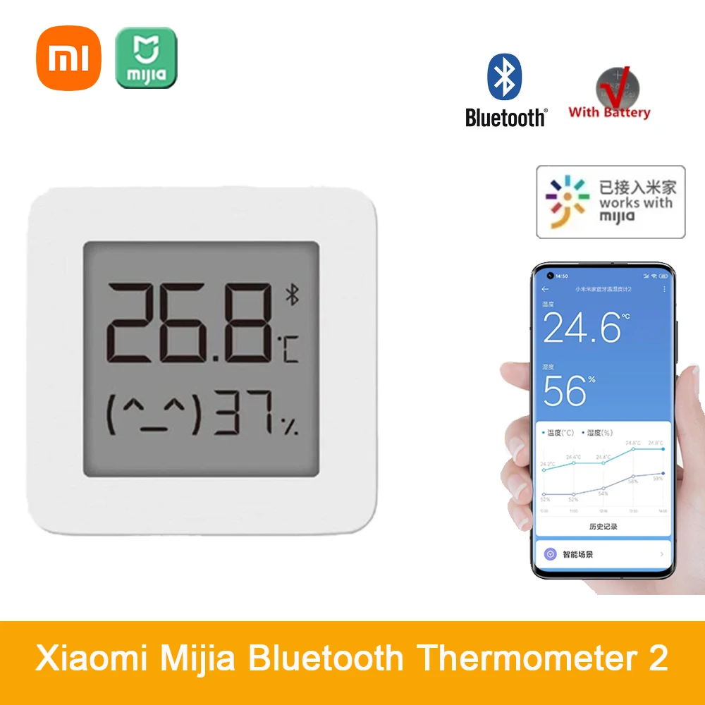 Xiaomi Mijia Bluetooth Termometro 2 Wireless Smart Electric Digital Umidità Termometro Monitor Funziona Con L'App Mijia